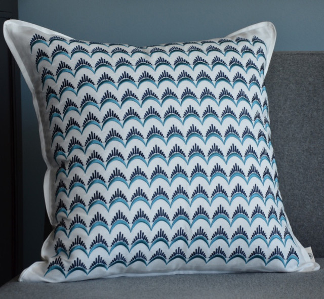 Santa Monica Square Pillow - Eyelash Embroidery