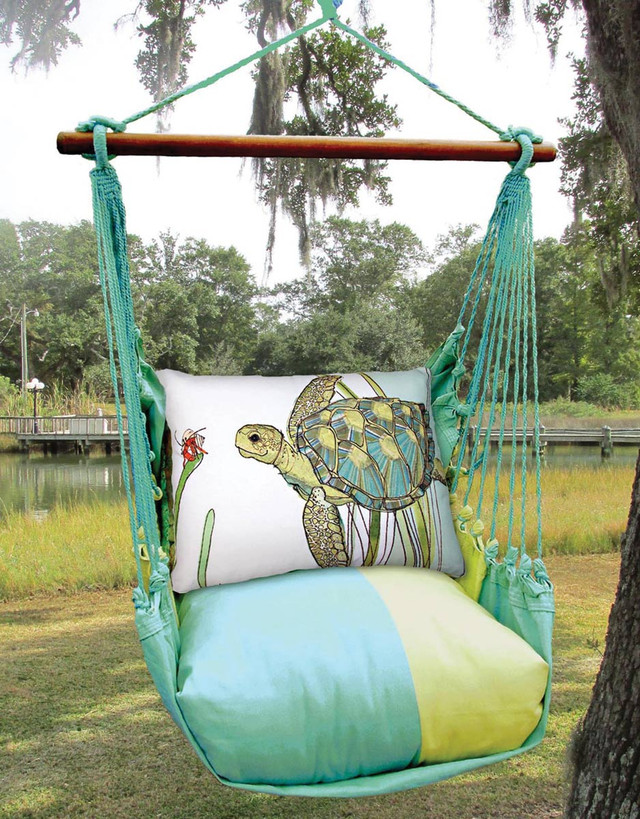 Sea Turtle Meadow Mist Stripe Swing Set