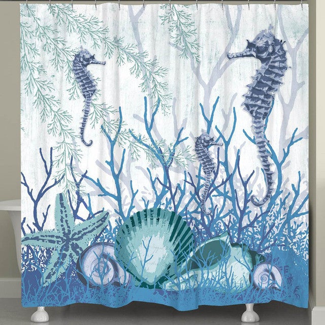 Seahorse & Shell Sanctuary Shower Curtain