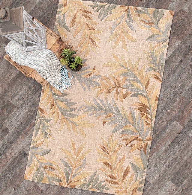 Sparta Ivory Tropical Branches Rug - 4 x 6