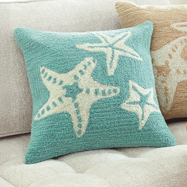 Starfish Sea Blue Indoor/Outdoor Pillow