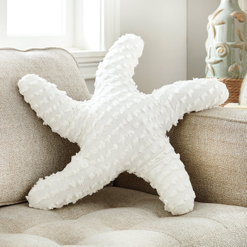 White 3-D Starfish Pillow