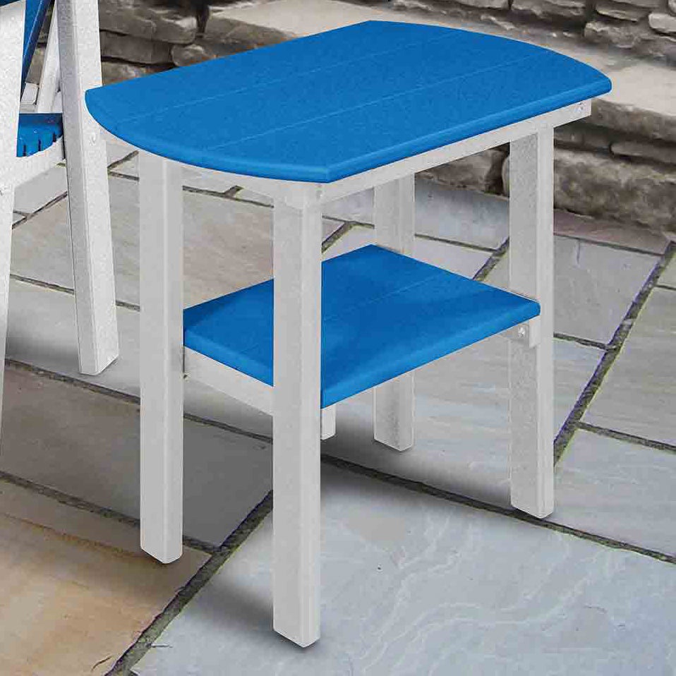Oval Cheap Patio Side Tables Bayside Oval End Table Blue White