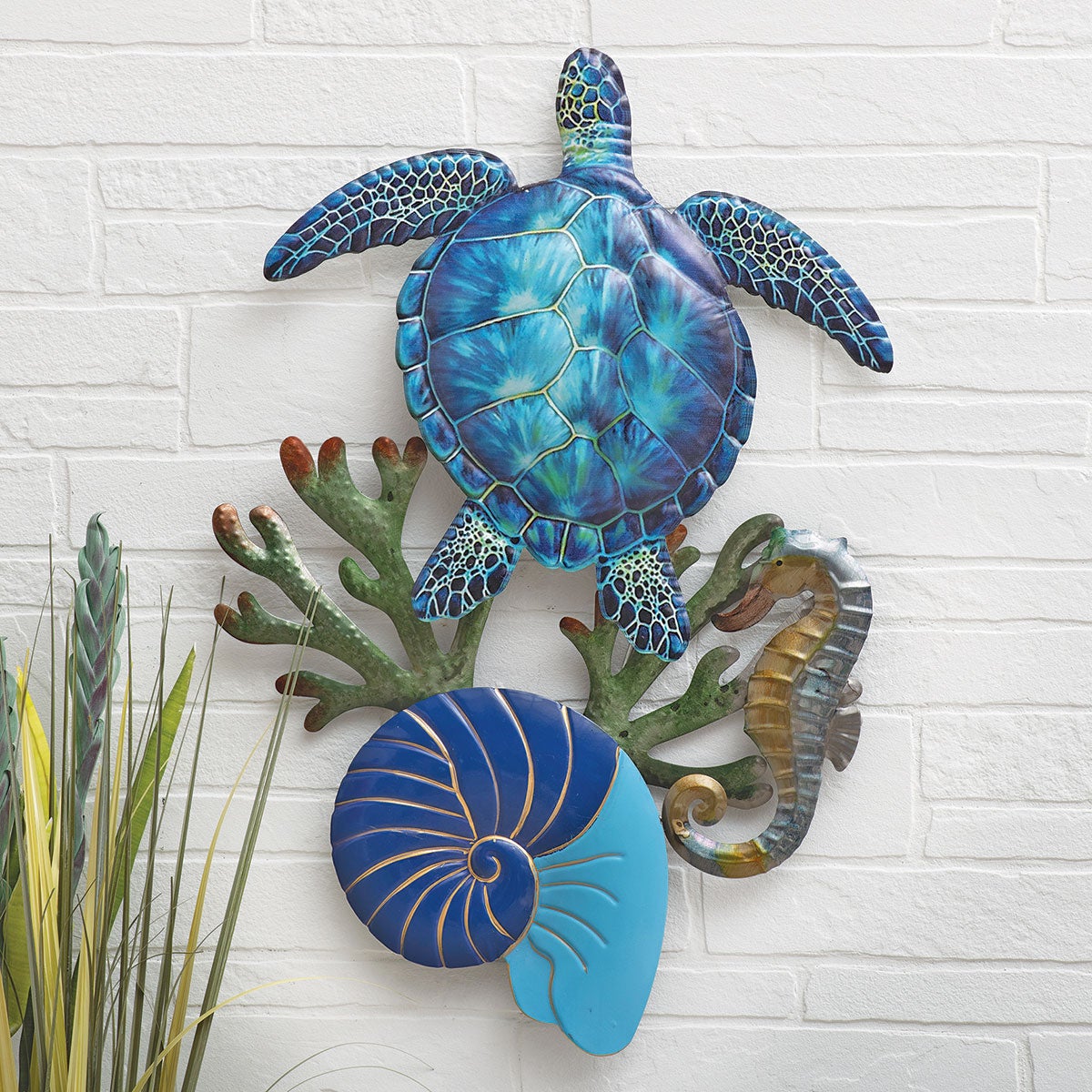 Coastal Sea Life Metal Wall Art | Bella Coastal Decor, image size:1200x1200