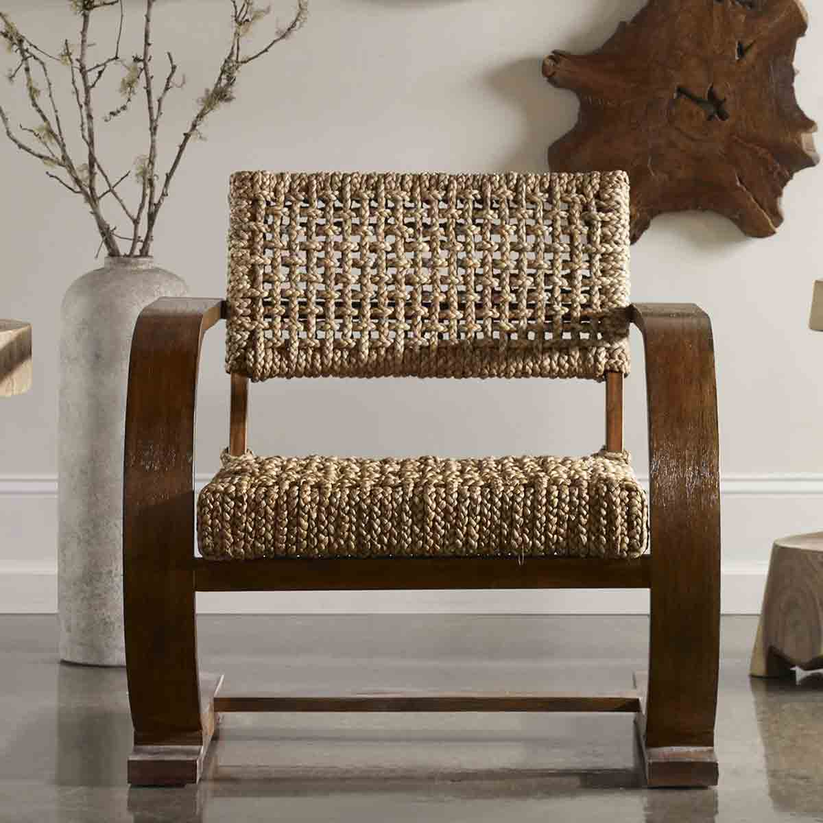Biscayne Woven Accent Chair Bella Coastal Decor