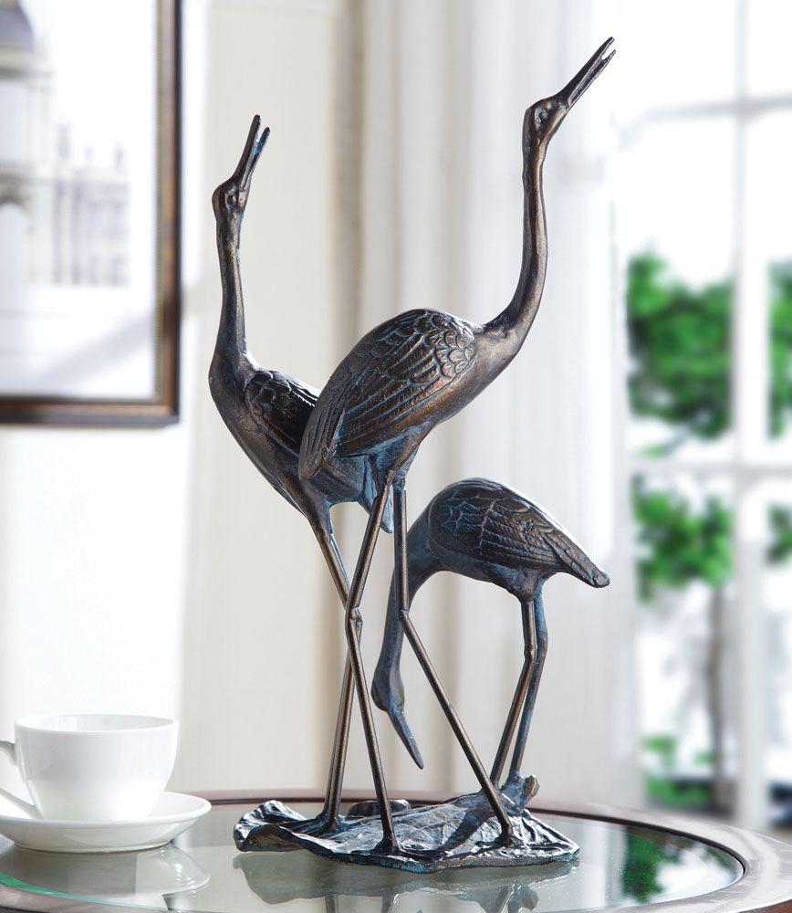 Crane Trio Statue | Bella Coastal Decor