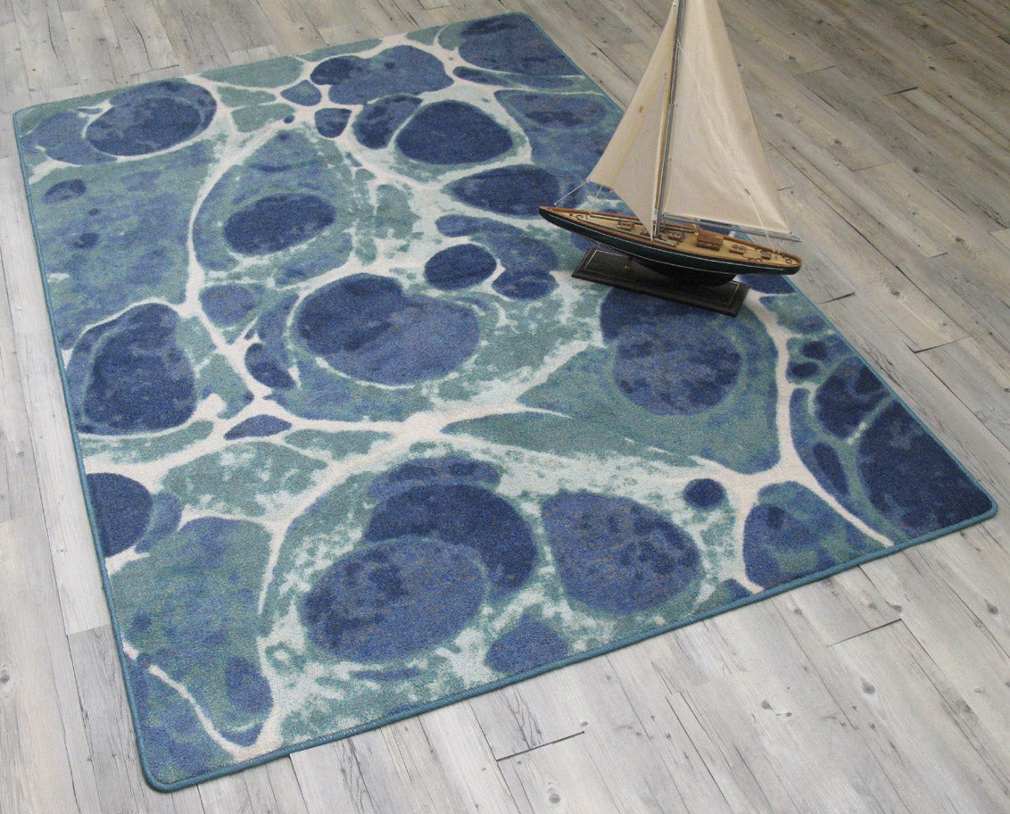 Nautical Area Rugs: 8 Ft. Round Deep Sea Rug | Bella Coastal
