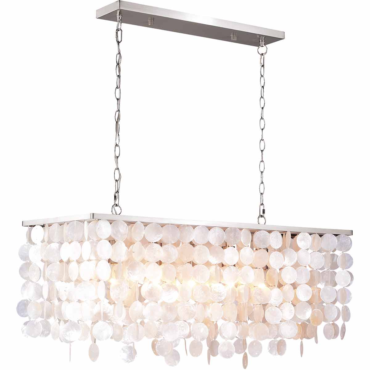Vaxcel - P0240 - Five Light Linear Chandelier - Elsa - Satin Nickel, image size:1200x1200
