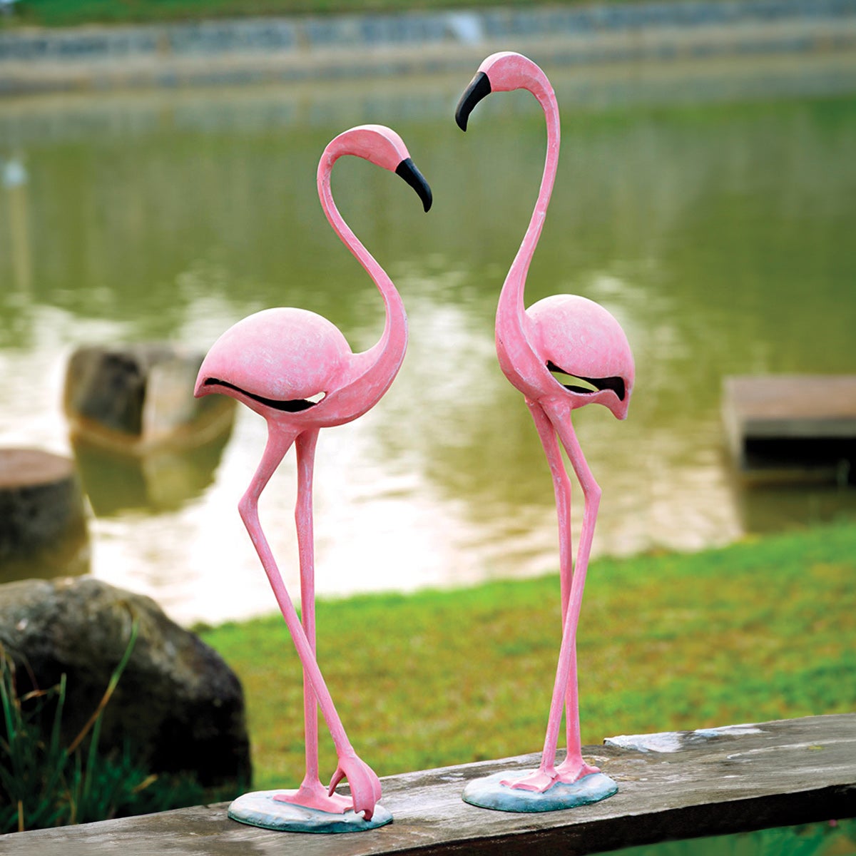 Pink Flamingo Pair Bella Coastal Decor